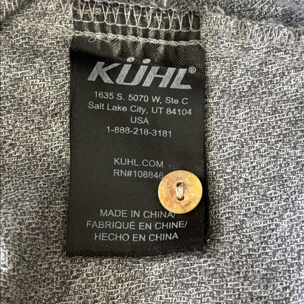 KUHL Kamila Gray Flannel Button Up Shirt Women’s Size Small - Picture 11 of 13